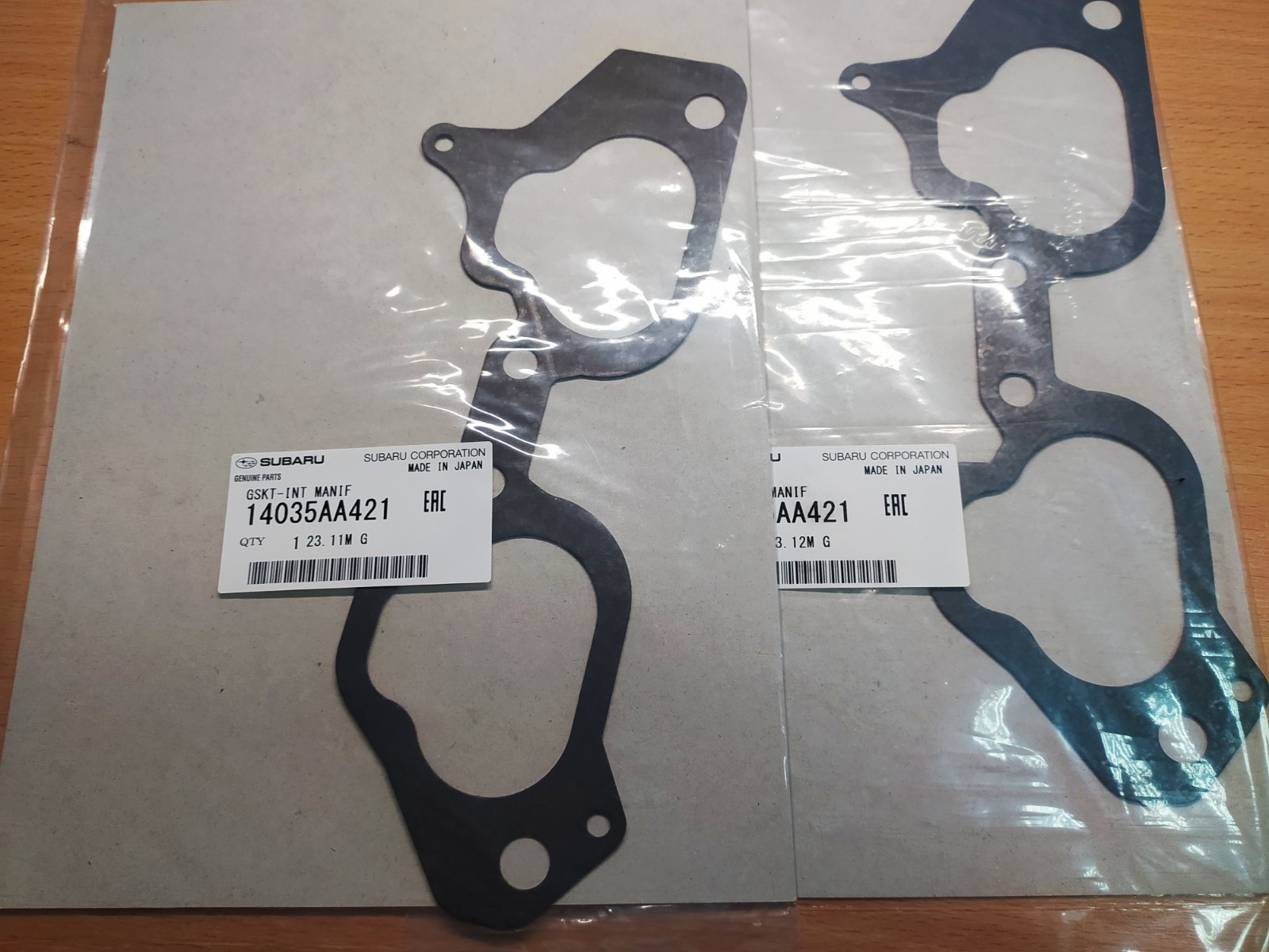 Прокладка впускного коллектора (нижняя) Subaru 14035AA421 — оригинал, для Forester / Impreza / Legacy / WRX