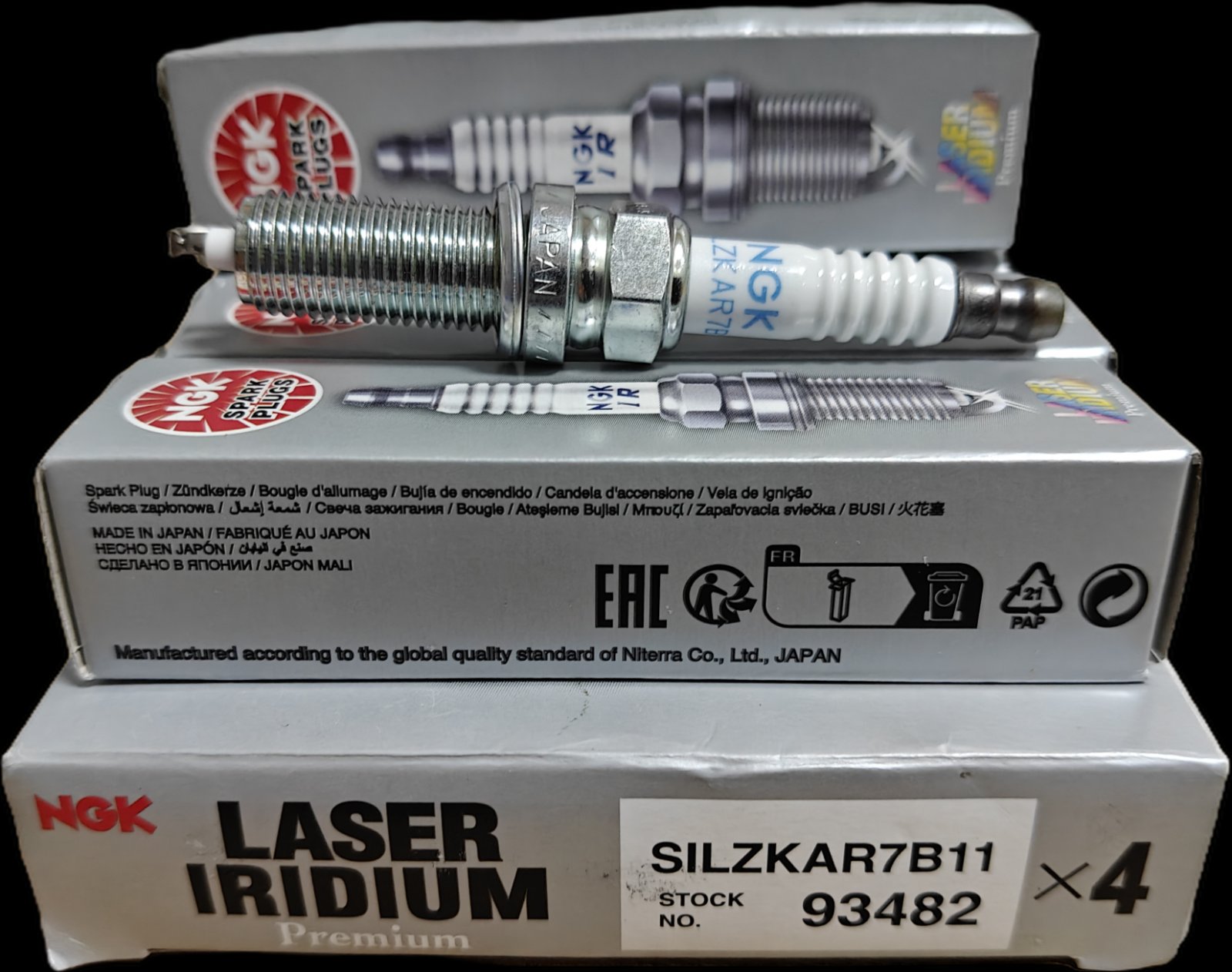 Свеча зажигания NGK 93482 SILZKAR7B11 — иридиевая Laser Iridium, для Subaru Forester / Impreza / Legacy / Outback / XV с двигателями FB/FA