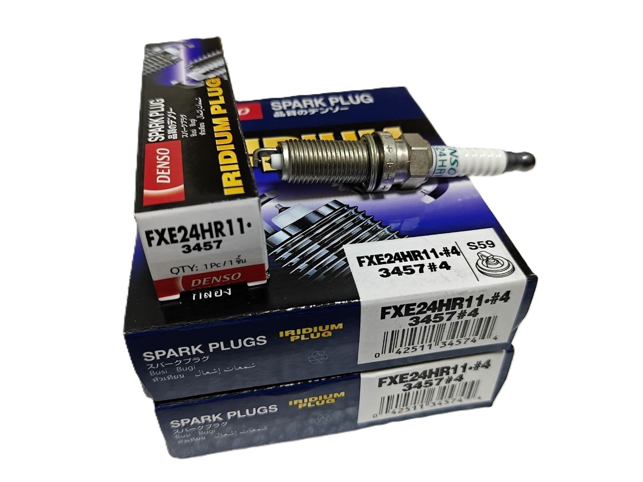 Свеча зажигания DENSO FXE24HR11 3457 — иридиево-платиновая, для двигателей VQ37VHR (Nissan 370Z / Infiniti G37 / FX37 / EX37 / M37 / Q50 / Q70 / Q60 / QX70 / QX50)