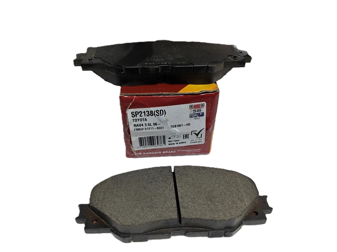 Колодки тормозные передние SANGSIN SP2138SD — аналог 0446542140 / 04465YZZDY, для Toyota RAV4 / Auris / Corolla / Prius α